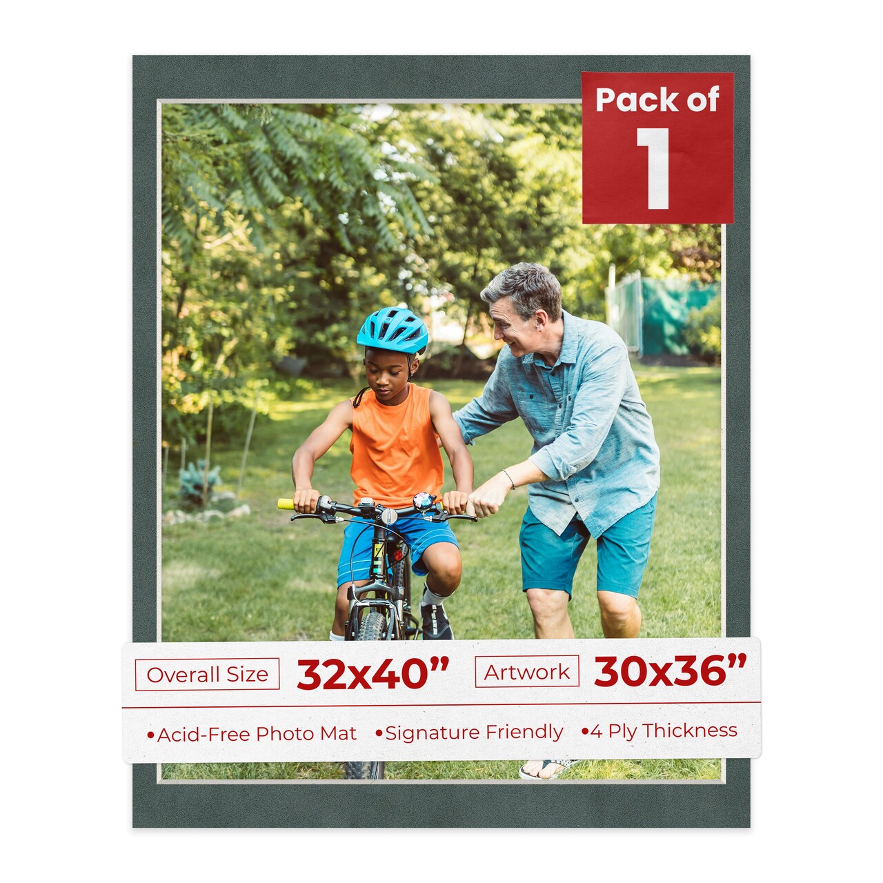Dark Grey Suede Mat Board for 32x40 Frames - Fits 30x36 Photos